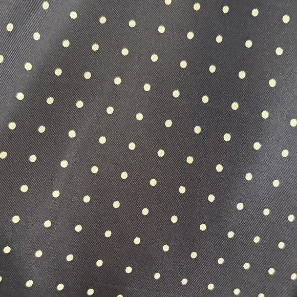 Elegant Pink and Navy Silk and Cashmere Polka Dot Scarf - Picture 6 of 11